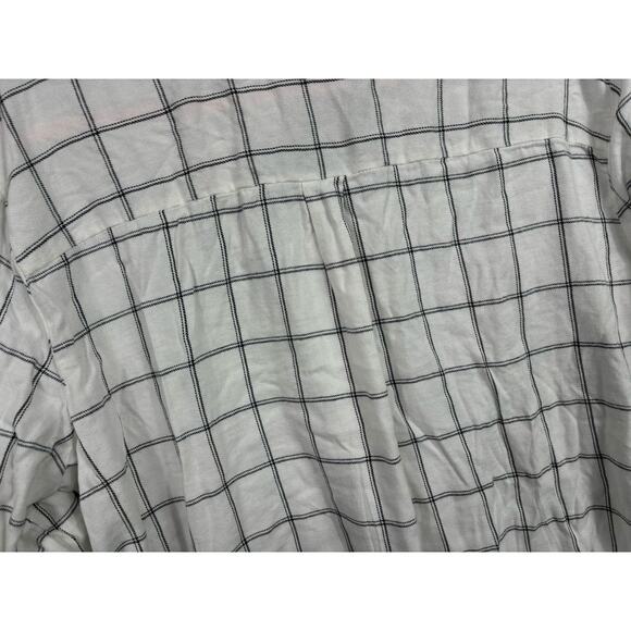 GAP Snap Button Shirt Womens Size XXL White Plaid Long Sleeve Relaxed NEW - Picture 5 of 9